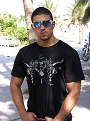 Strong latin man solo posing
