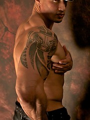 Hot leather and ass set of this exotic fitness model from NYC