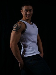 Fantastic jock strap set of this flawless Asian fitness model