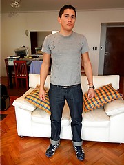 Latino stud from Miami jerks his uncut tool
