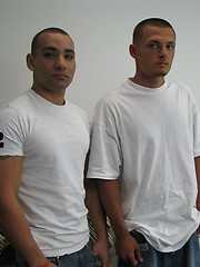 Two hot rent boys suck cock for cash.