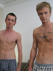 Two straight boys have gay sex.