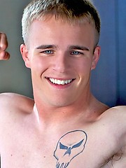 Sweet blue-eyed boy with white hair