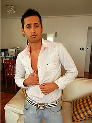Bronzed Miami boy jerking cock