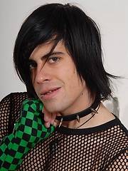 Emo boy Robo Taruti in fishnet shirt