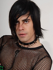 Emo boy Robo Taruti in fishnet shirt