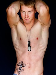 Straight military guy showing his piece of meat