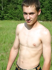 Russian twink boy shows his dick