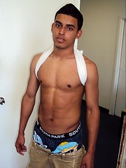 Cute latino boi jacking off cock