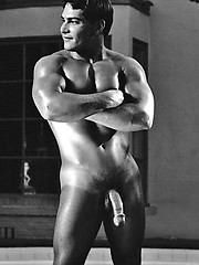 Beefy dude in retro photo set