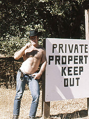 Naked cowboy retro photo set