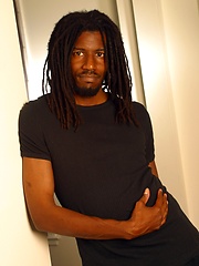 Dreadlocked black guy from Jamaica shows his fat ebony dick
