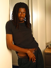 Dreadlocked black guy from Jamaica shows his fat ebony dick