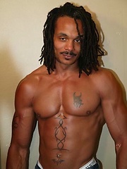Black muscled hunk naked