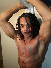 Black muscled hunk naked