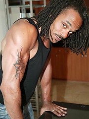 Black muscled hunk naked