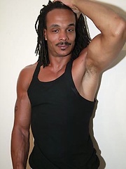 Black muscled hunk naked