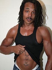 Black muscled hunk naked