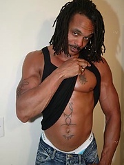 Black muscled hunk naked
