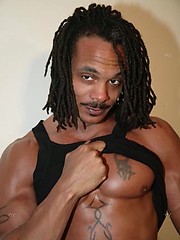 Black muscled hunk naked