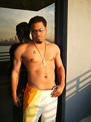 Latin hunk jerking off his dick