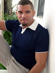 Very sexy latin stud stroking dick