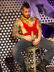Draven Torres uses his uncut Latin cock in fetish scene