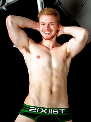 Redhead gay Even doing a solo in the Randy Blue gym