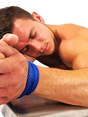 OIled stud gets bounded on the table