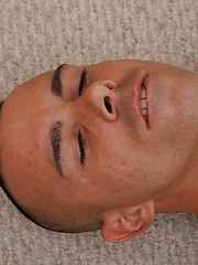 Chris pulls down his briefs as his rock hard cock spring out