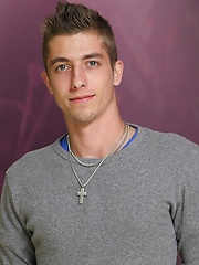 Skinny guy caresses own body