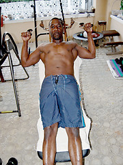 This black dude strokes it off and gets his load explode