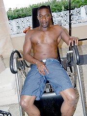 This black dude strokes it off and gets his load explode
