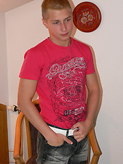 Blonde boy Mitchell want to be gay porn star