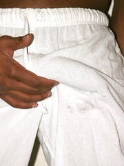 Black man jerks his cock