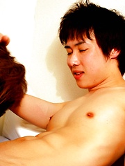 Ko joins Toraemon on the bed and they begin making out