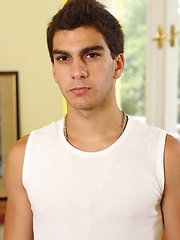 Maxim Moira blows his load onto his firm stomach.