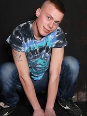 handsome dude in a horny episode pleasuring himself with a dildo