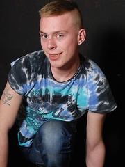 handsome dude in a horny episode pleasuring himself with a dildo